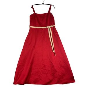 Vintage Forever Yours Red Formal Dress Sleeveless Ribbon Accent Party Gown Small